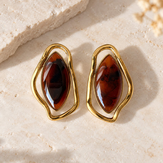 Orecchini Gold Cognac