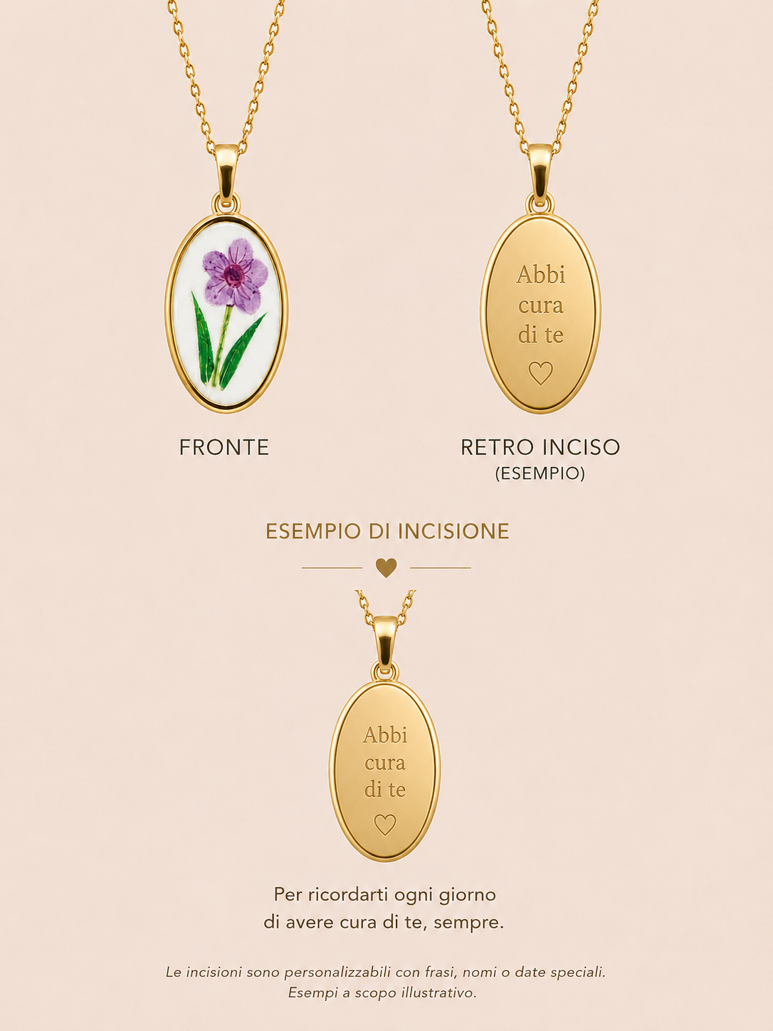Collana Fiore Viola
