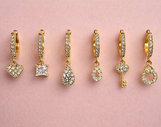 Orecchini Set Mini Hoop Charms