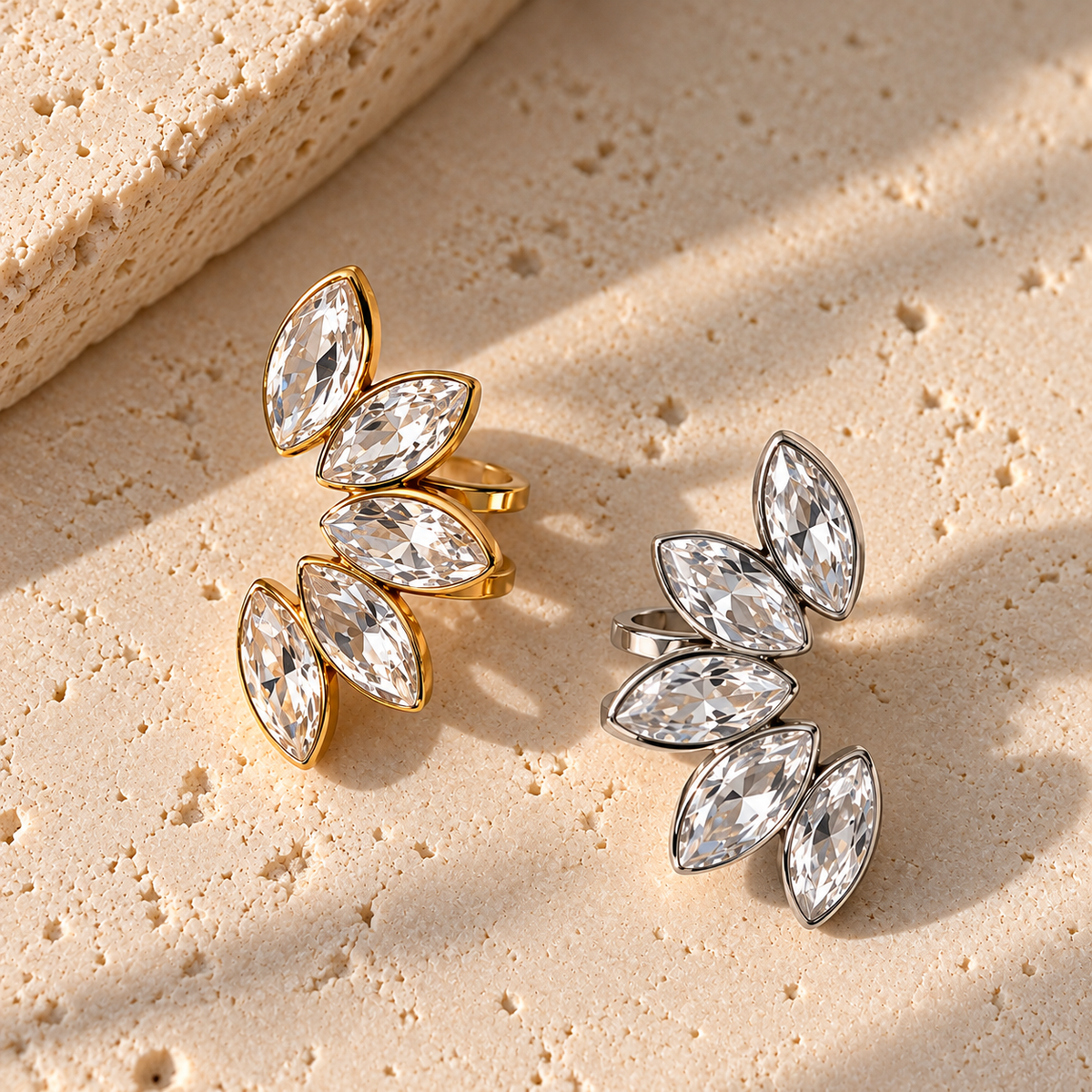 Ear Cuff Crystal Leaf