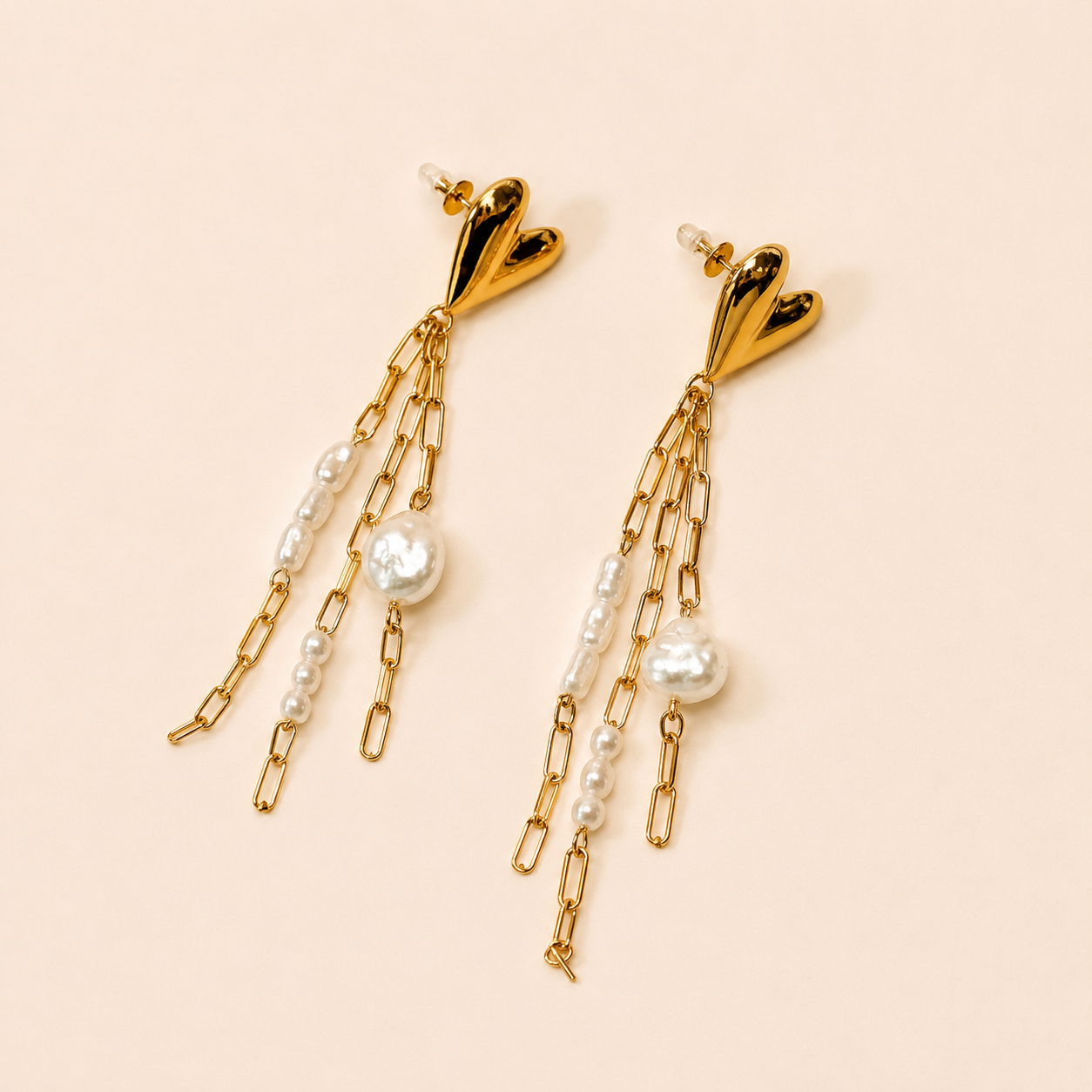 Orecchini Pearl Chain
