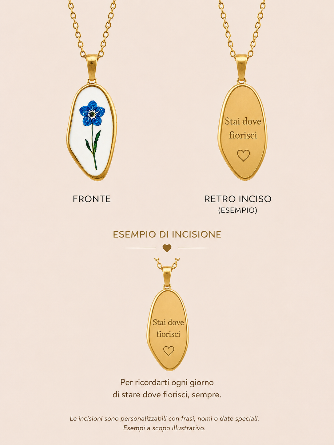 Collana Fiore Blu