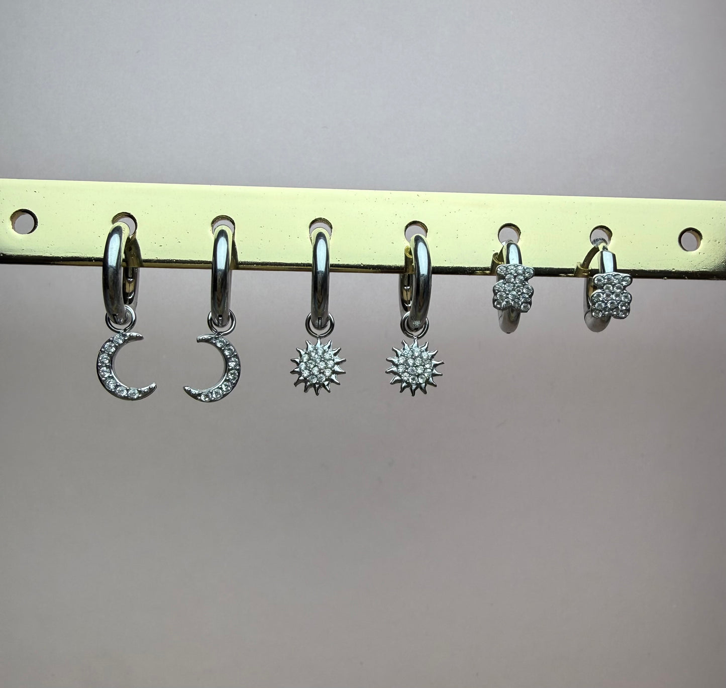 Orecchini Set Mini Hoop Sole Luna